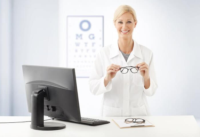 doctor showing glasses